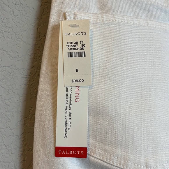 Talbots. NWT. 8. White. Flawless five pocket. Curvy. Slimming. - Picture 6 of 11